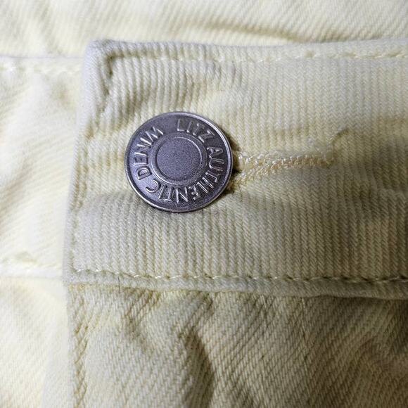 Juniors Litz Yellow Distressed Mini Denim Skirt Size Medium - Picture 3 of 9